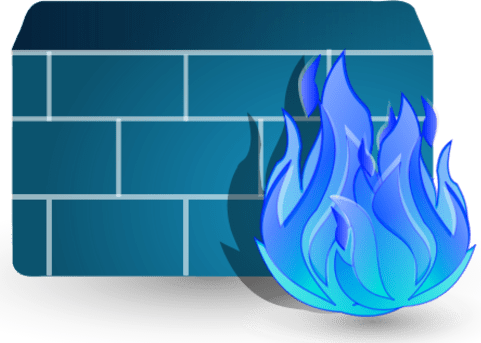 large blue firewall