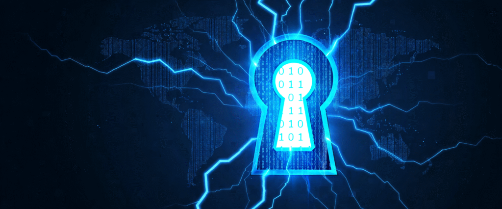 An artistic rendering of a digital lock